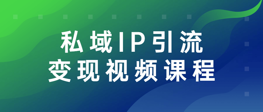 私域IP引流变现视频课程-全面游戏
